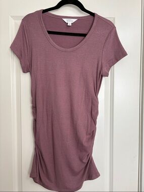 Market & Spruce Dusty Mauve Short Sleeve Scoop Neck Top
